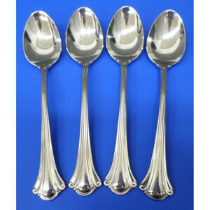 4 - LYON International RESPLENDENCE Glossy 18/8 Stainless Flatware 6" TEASPOONS